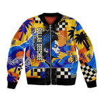 Gullah Geechee African American Sleeve Zip Bomber Jacket Black History Vibrant Abstract Coastal