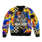 Gullah Geechee African American Sleeve Zip Bomber Jacket Black History Vibrant Abstract Coastal