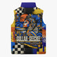 Gullah Geechee African American Sleeveless Puffer Jacket Black History Vibrant Abstract Coastal