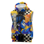 Gullah Geechee African American Sleeveless Zip Hoodie Black History Vibrant Abstract Coastal