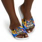 Gullah Geechee African American Slide Sandals Black History Vibrant Abstract Coastal