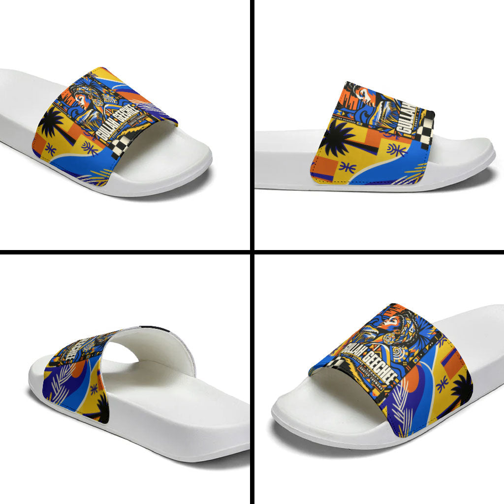 Gullah Geechee African American Slide Sandals Black History Vibrant Abstract Coastal