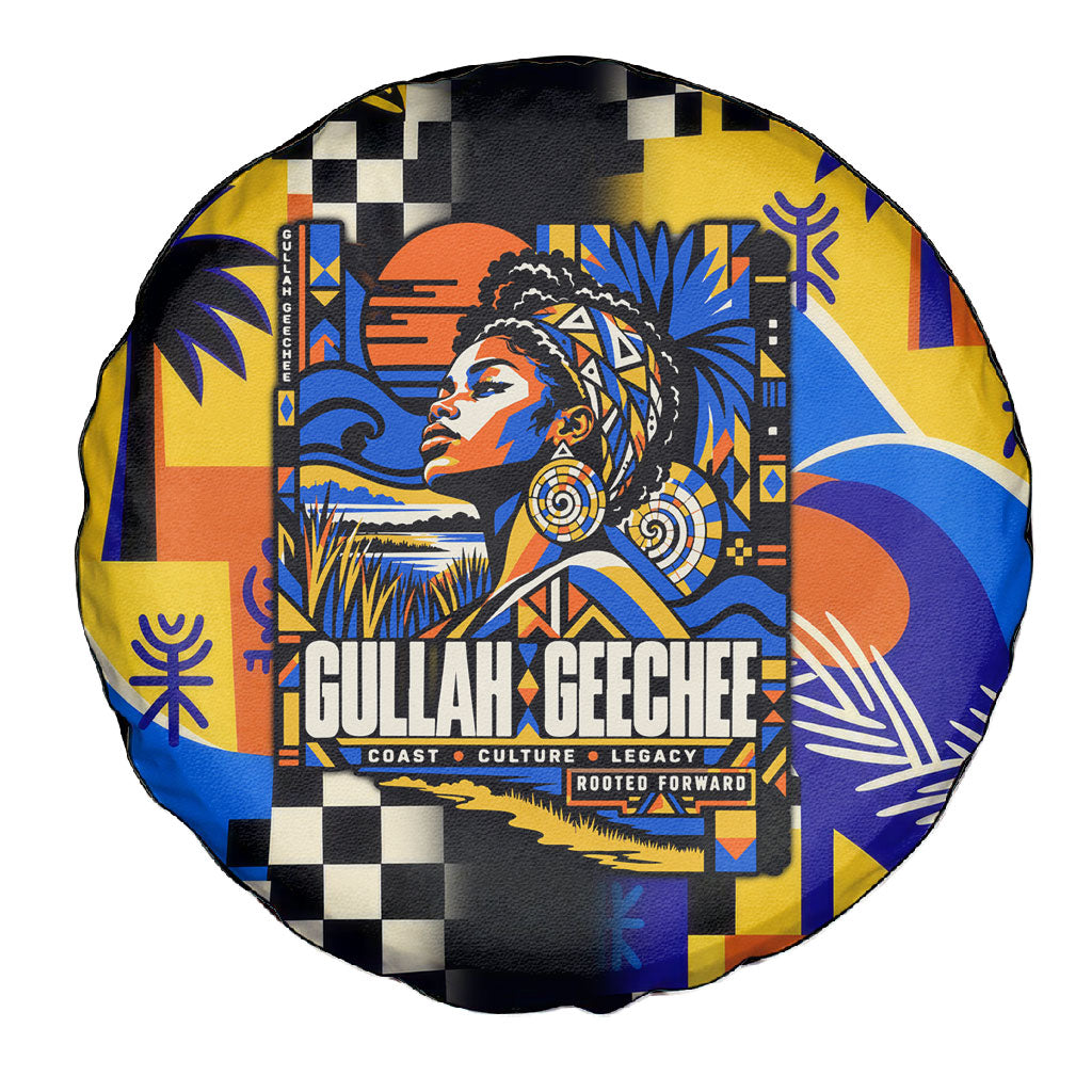 Gullah Geechee African American Spare Tire Cover Black History Vibrant Abstract Coastal