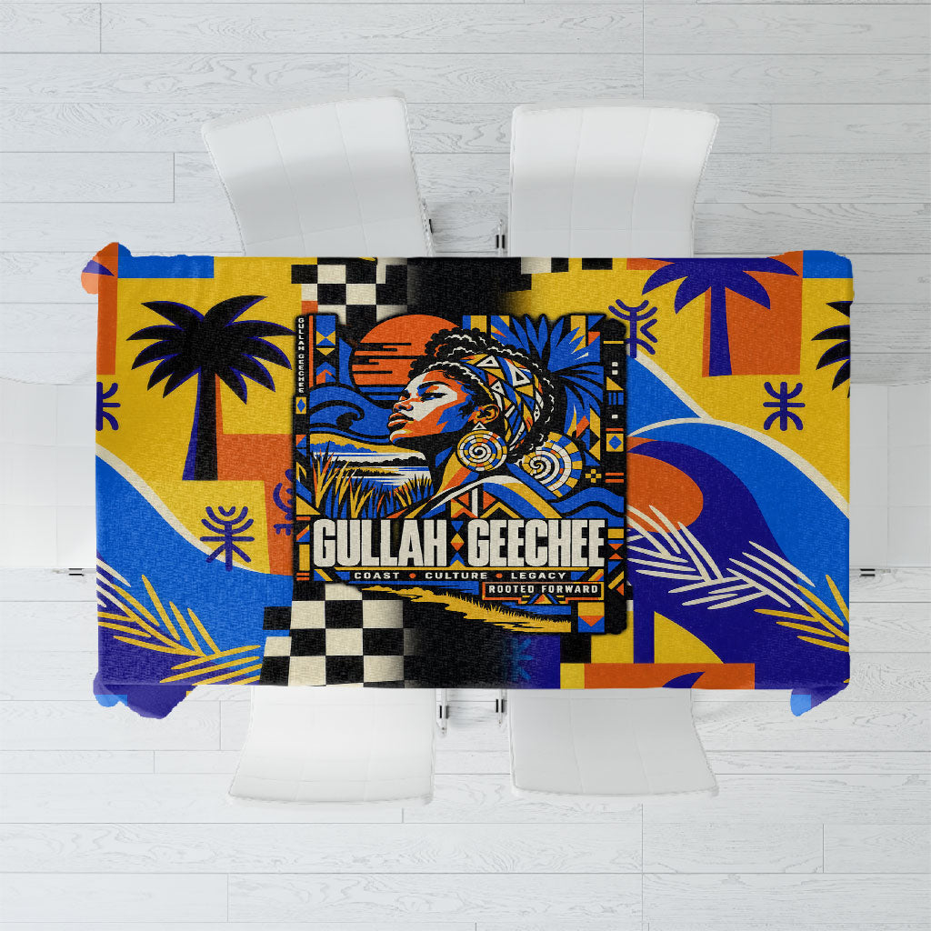 Gullah Geechee African American Tablecloth Black History Vibrant Abstract Coastal