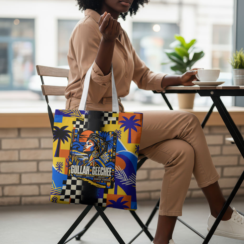 Gullah Geechee African American Tote Bag Black History Vibrant Abstract Coastal