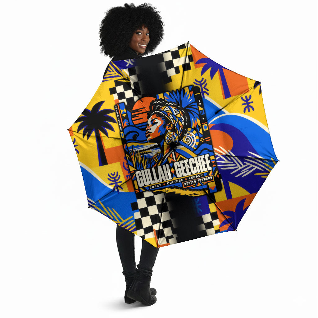 Gullah Geechee African American Umbrella Black History Vibrant Abstract Coastal
