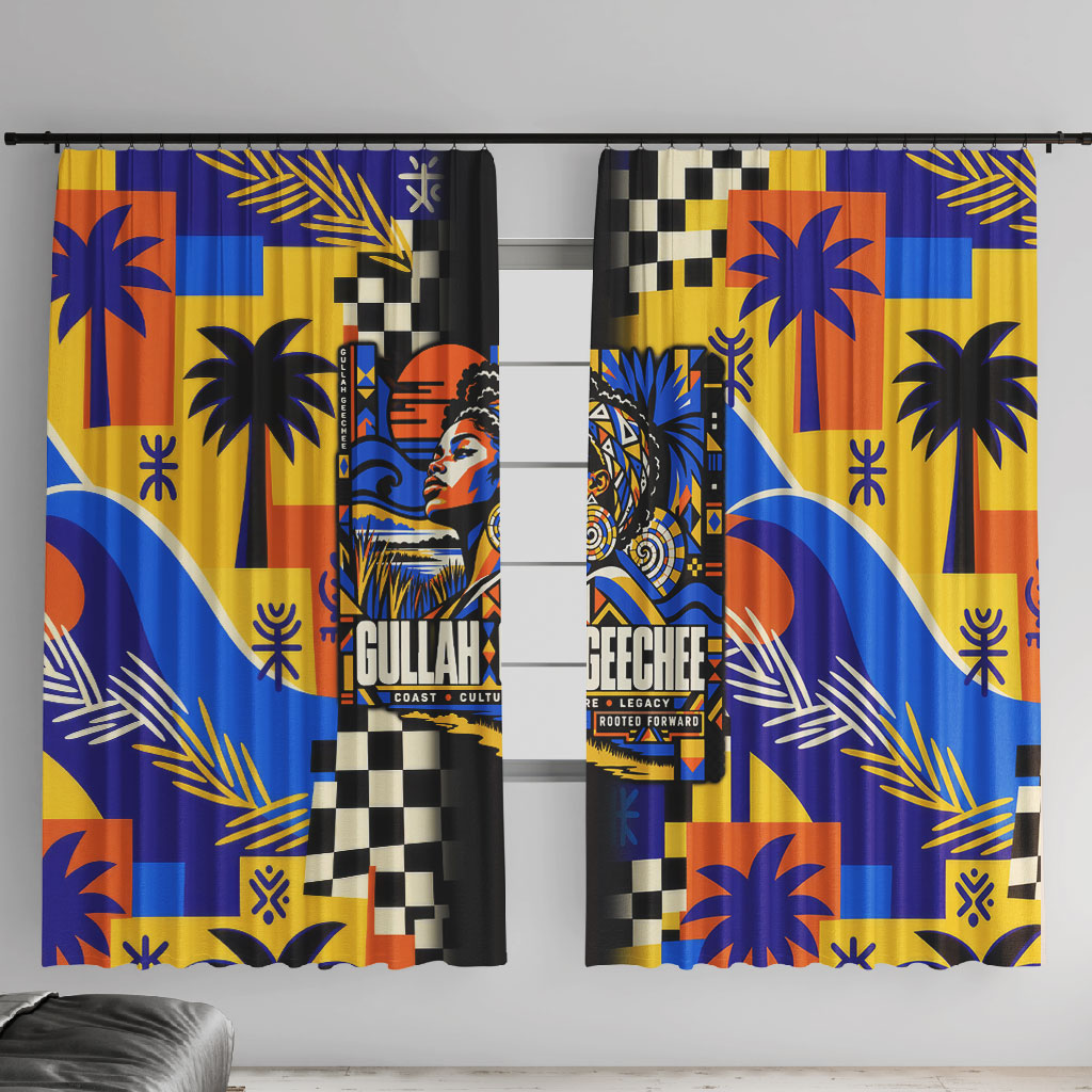Gullah Geechee African American Window Curtain Black History Vibrant Abstract Coastal