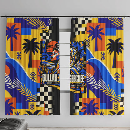 Gullah Geechee African American Window Curtain Black History Vibrant Abstract Coastal