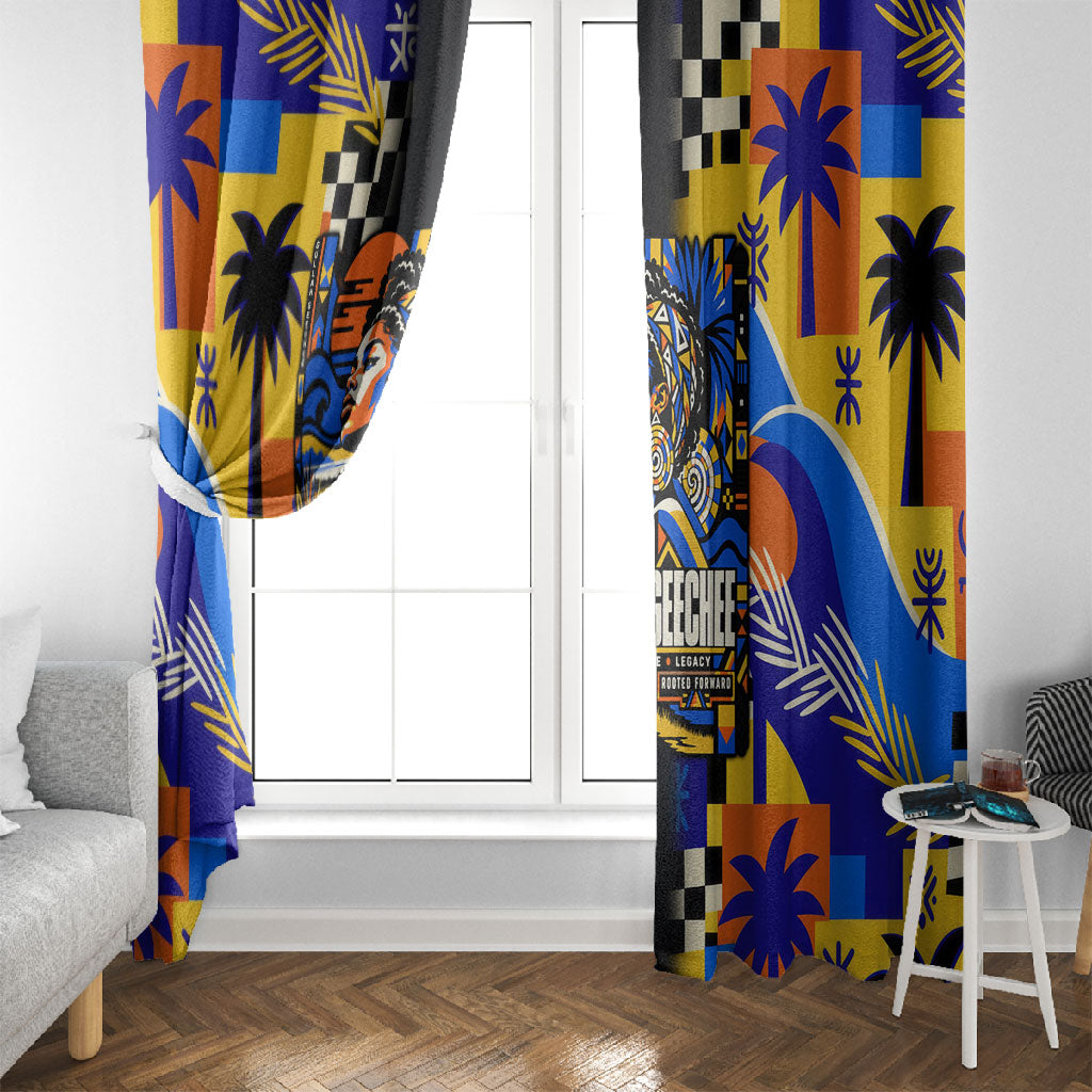 Gullah Geechee African American Window Curtain Black History Vibrant Abstract Coastal