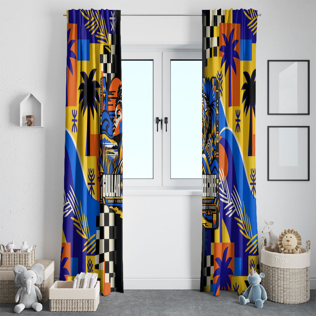 Gullah Geechee African American Window Curtain Black History Vibrant Abstract Coastal