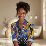 Gullah Geechee African American Women Casual Shirt Black History Vibrant Abstract Coastal