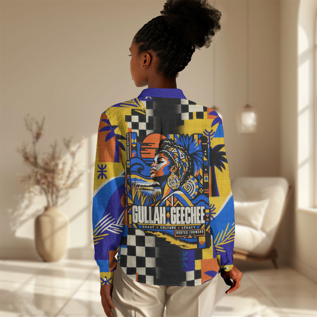 Gullah Geechee African American Women Casual Shirt Black History Vibrant Abstract Coastal