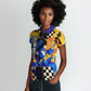 Gullah Geechee African American Women Polo Shirt Black History Vibrant Abstract Coastal