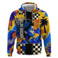 Gullah Geechee African American Zip Hoodie Black History Vibrant Abstract Coastal