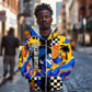 Gullah Geechee African American Zip Hoodie Black History Vibrant Abstract Coastal