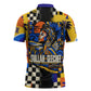 Gullah Geechee African American Zipper Polo Shirt Black History Vibrant Abstract Coastal