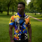 Gullah Geechee African American Zipper Polo Shirt Black History Vibrant Abstract Coastal