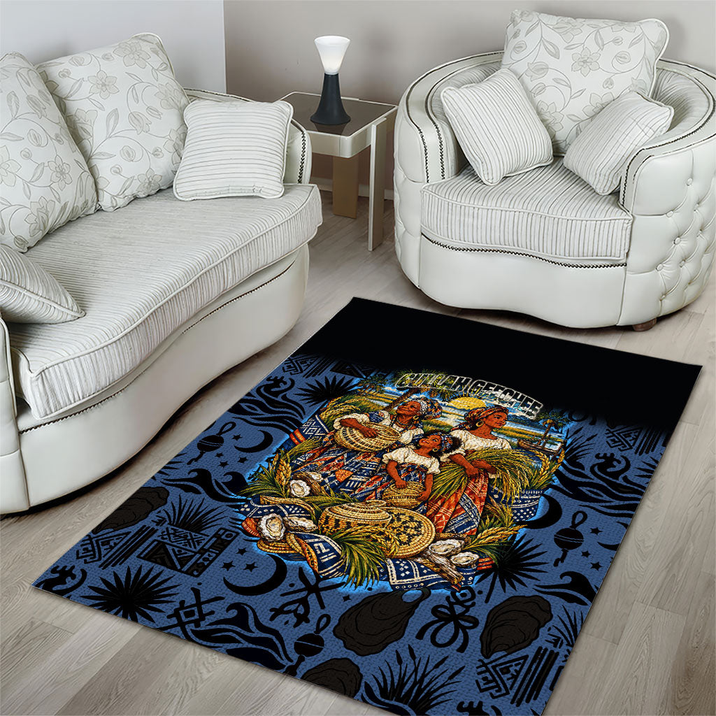 African American Gullah Geechee Area Rug African Diaspora Sweetgrass Basket Coastal