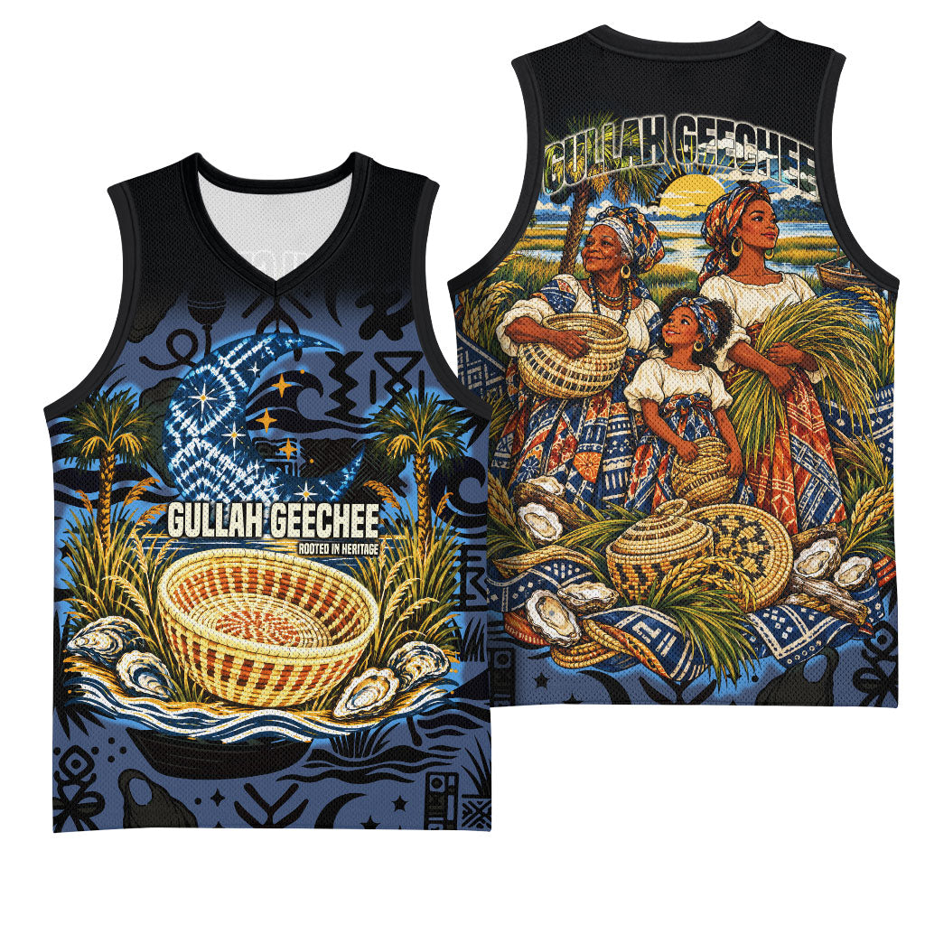 African American Gullah Geechee Basketball Jersey African Diaspora Sweetgrass Basket Coastal