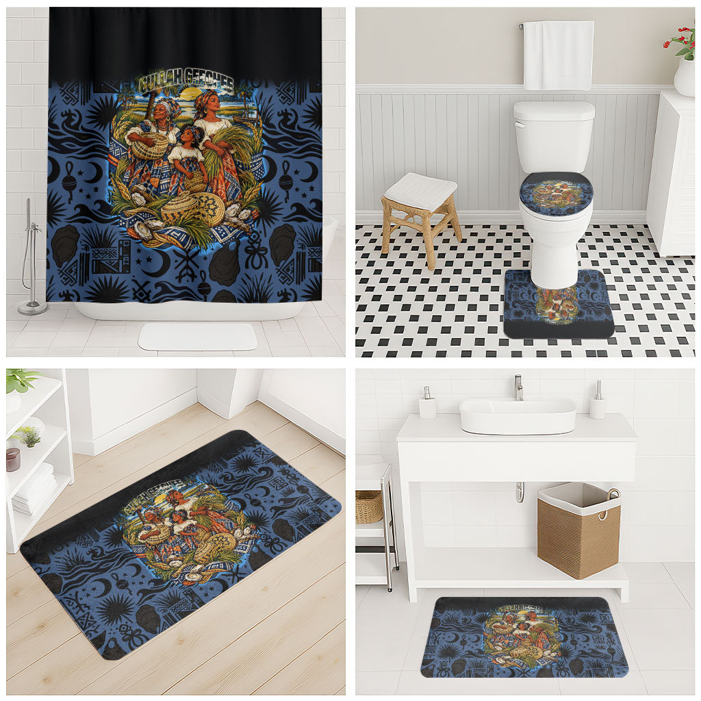 African American Gullah Geechee Bathroom Set African Diaspora Sweetgrass Basket Coastal