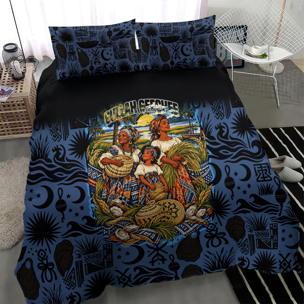 African American Gullah Geechee Bedding Set African Diaspora Sweetgrass Basket Coastal