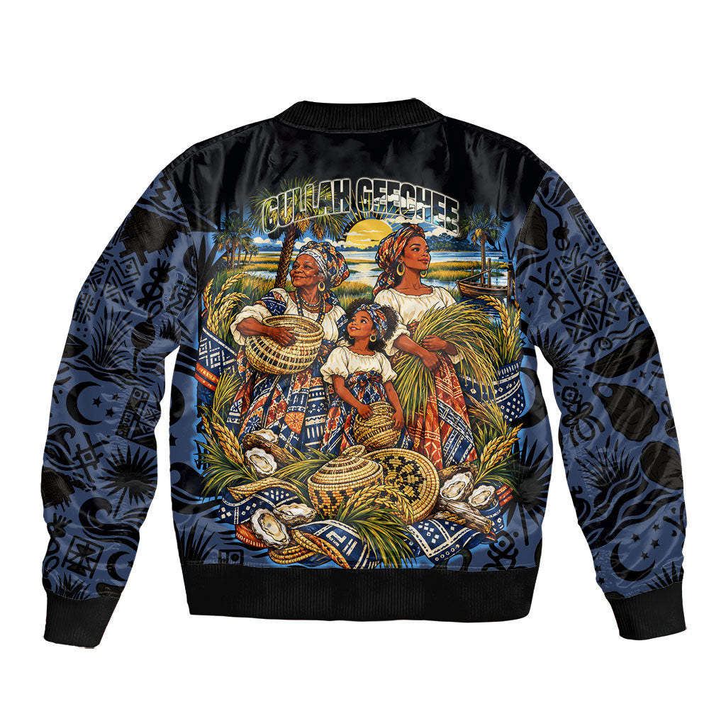 African American Gullah Geechee Bomber Jacket African Diaspora Sweetgrass Basket Coastal