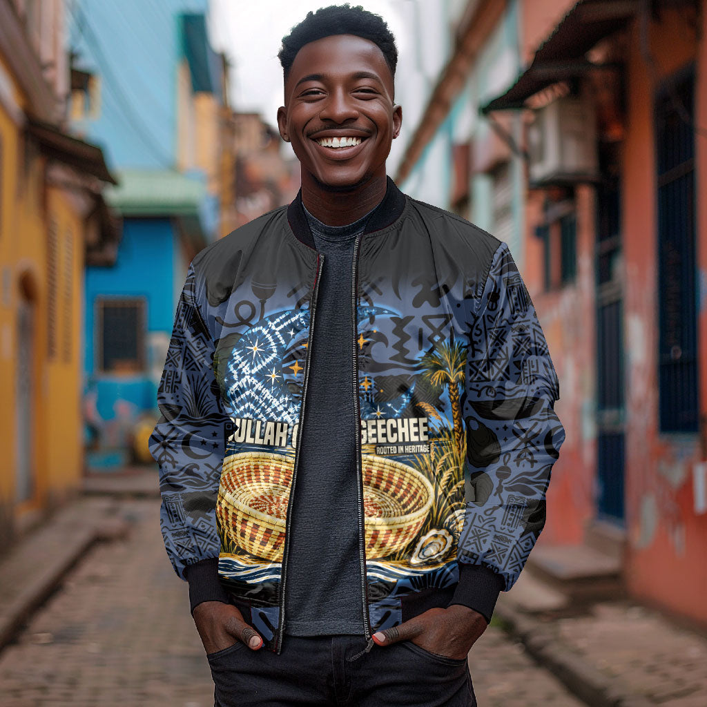 African American Gullah Geechee Bomber Jacket African Diaspora Sweetgrass Basket Coastal