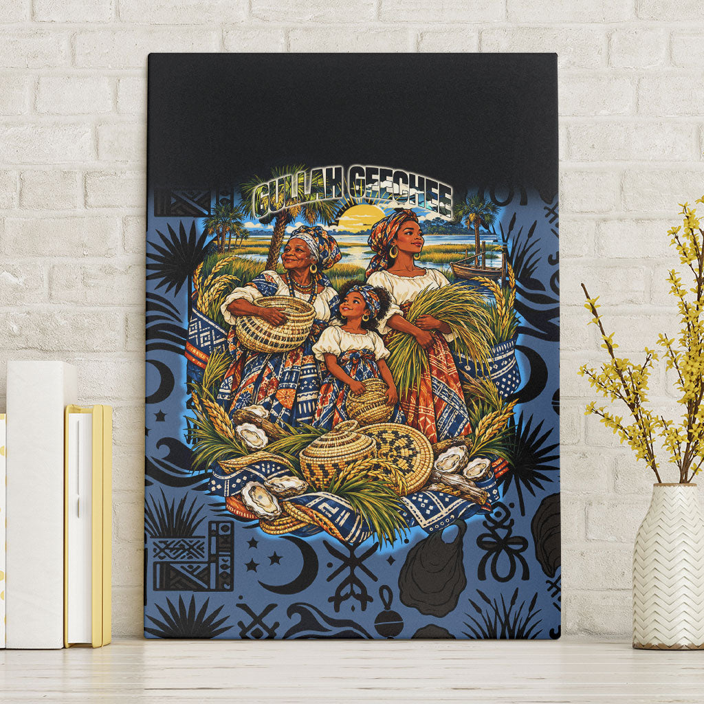 African American Gullah Geechee Canvas Wall Art African Diaspora Sweetgrass Basket Coastal