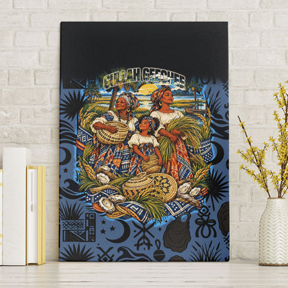 African American Gullah Geechee Canvas Wall Art African Diaspora Sweetgrass Basket Coastal