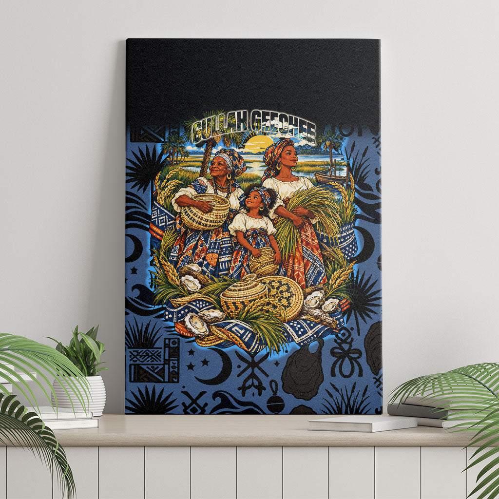 African American Gullah Geechee Canvas Wall Art African Diaspora Sweetgrass Basket Coastal