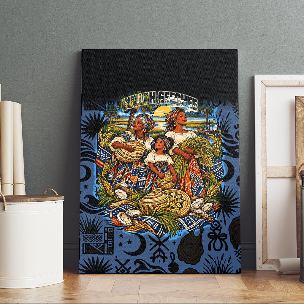 African American Gullah Geechee Canvas Wall Art African Diaspora Sweetgrass Basket Coastal