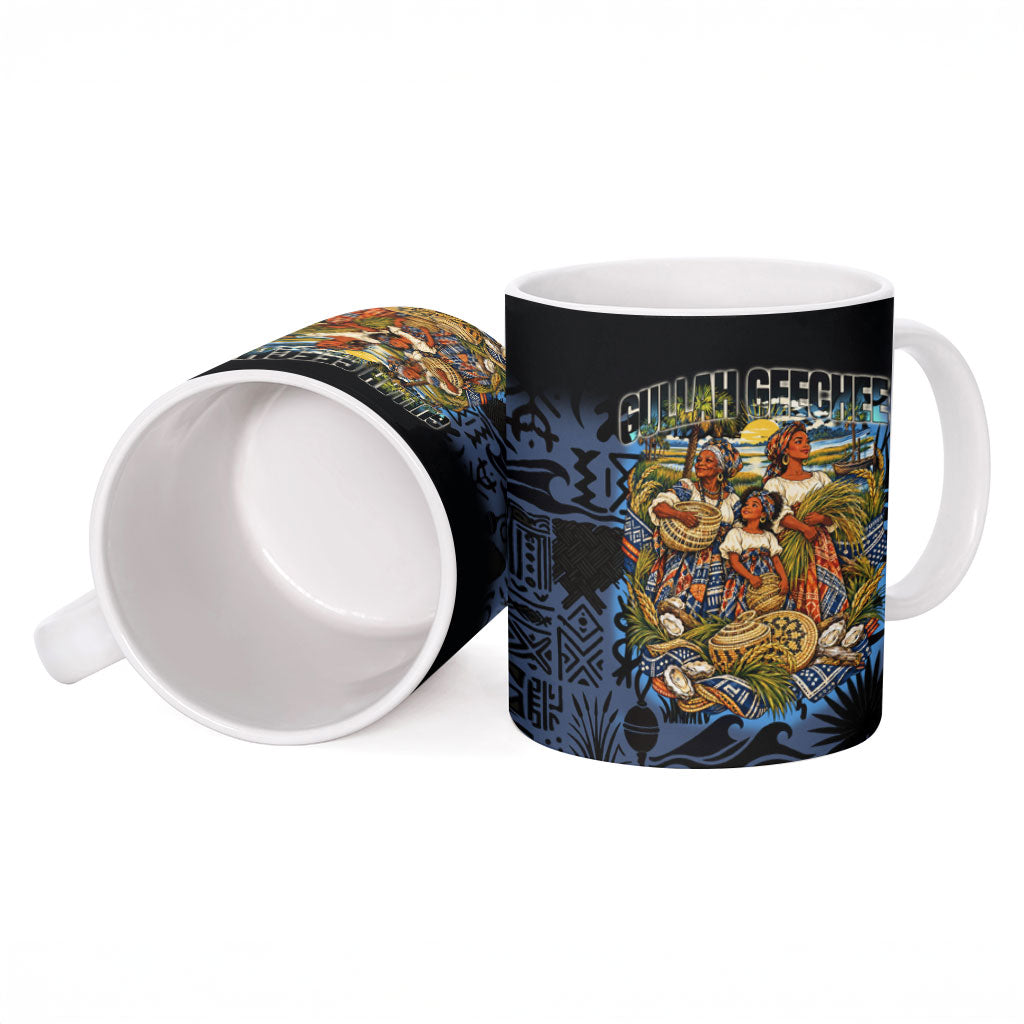African American Gullah Geechee Ceramic Mug African Diaspora Sweetgrass Basket Coastal