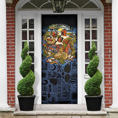 African American Gullah Geechee Door Cover African Diaspora Sweetgrass Basket Coastal