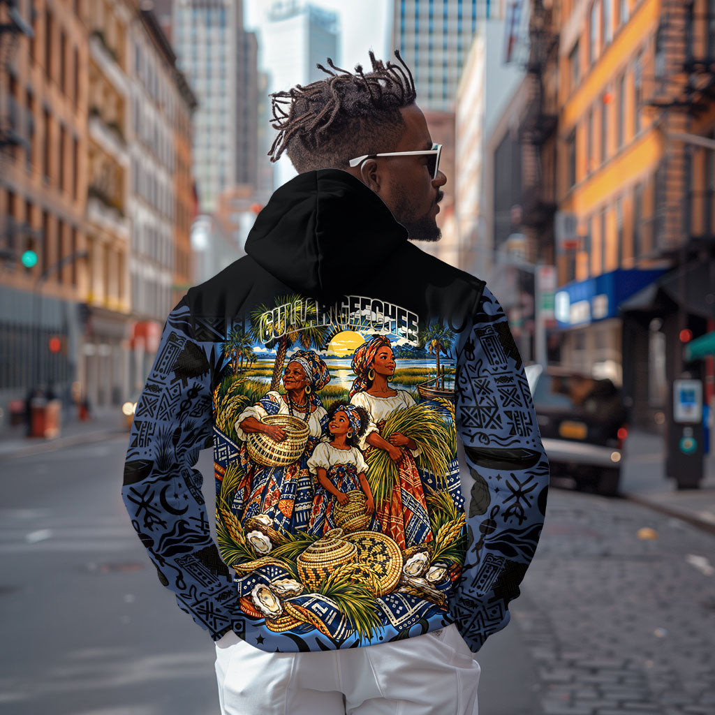African American Gullah Geechee Hoodie African Diaspora Sweetgrass Basket Coastal