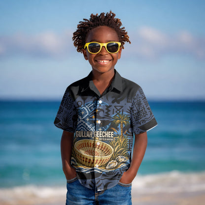 African American Gullah Geechee Kid Hawaiian Shirt African Diaspora Sweetgrass Basket Coastal
