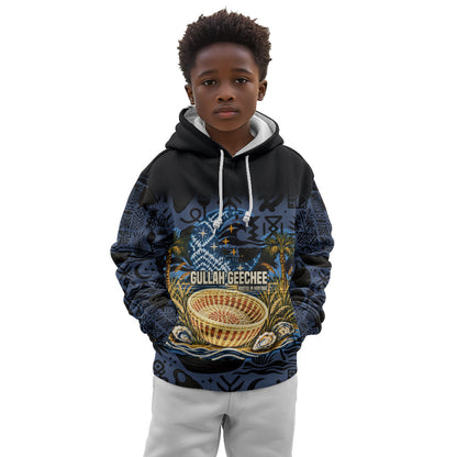 African American Gullah Geechee Kid Hoodie African Diaspora Sweetgrass Basket Coastal