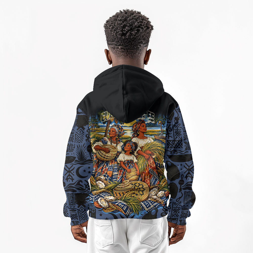 African American Gullah Geechee Kid Hoodie African Diaspora Sweetgrass Basket Coastal