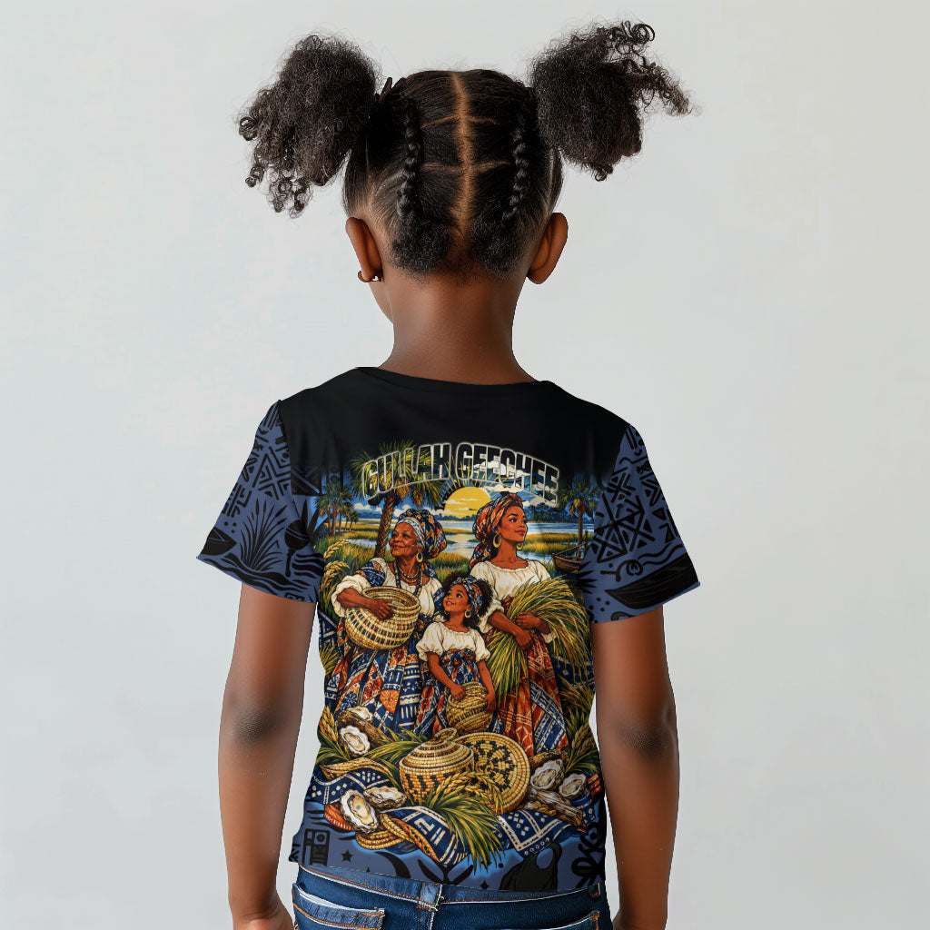 African American Gullah Geechee Kid T shirt African Diaspora Sweetgrass Basket Coastal