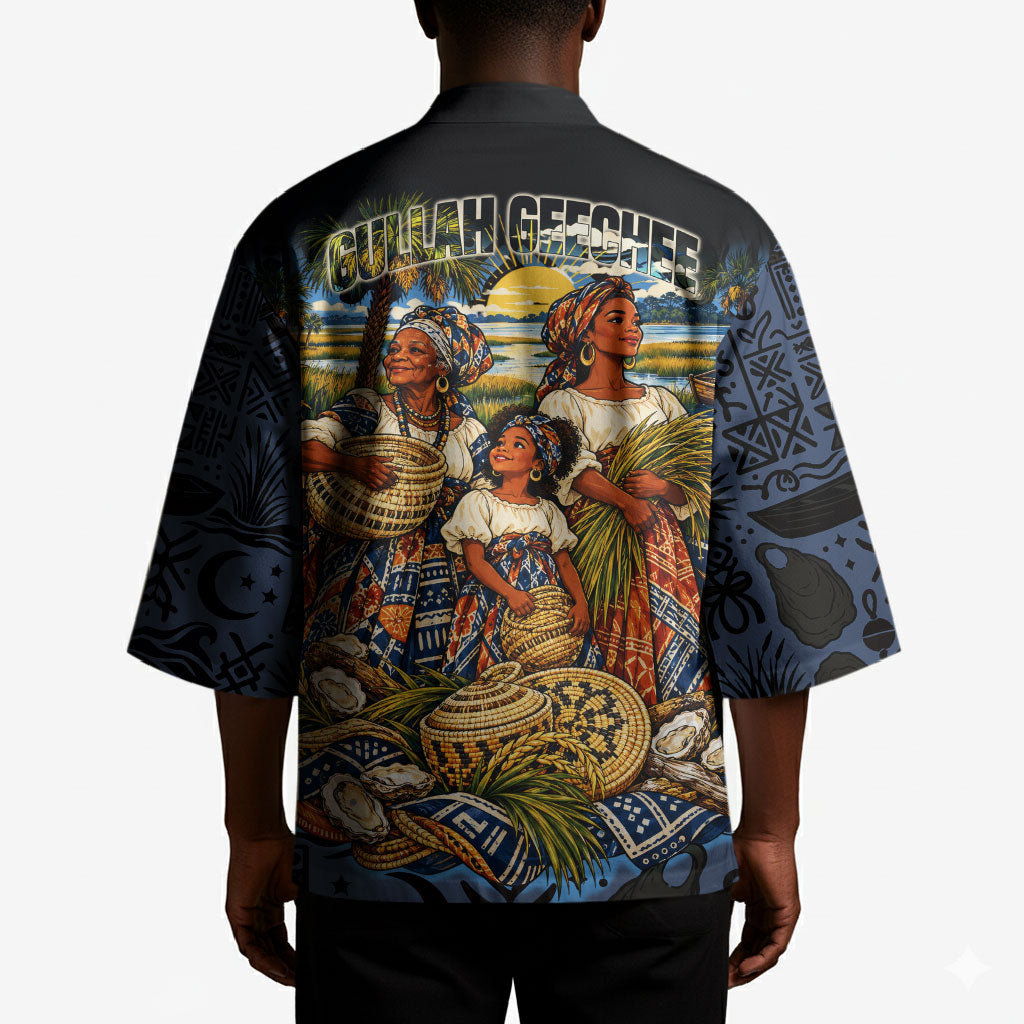 African American Gullah Geechee Kimono African Diaspora Sweetgrass Basket Coastal