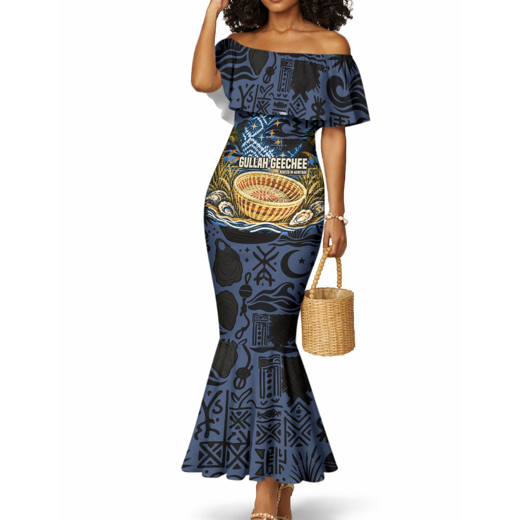 African American Gullah Geechee Mermaid Dress African Diaspora Sweetgrass Basket Coastal