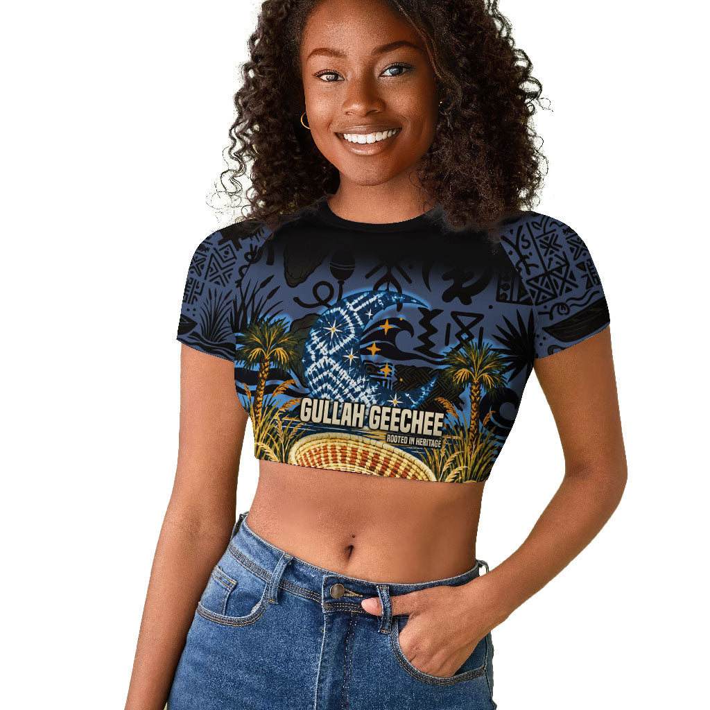 African American Gullah Geechee Raglan Cropped T shirt African Diaspora Sweetgrass Basket Coastal