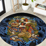 African American Gullah Geechee Round Carpet African Diaspora Sweetgrass Basket Coastal
