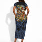 African American Gullah Geechee Short Sleeve Bodycon Dress African Diaspora Sweetgrass Basket Coastal