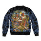African American Gullah Geechee Sleeve Zip Bomber Jacket African Diaspora Sweetgrass Basket Coastal