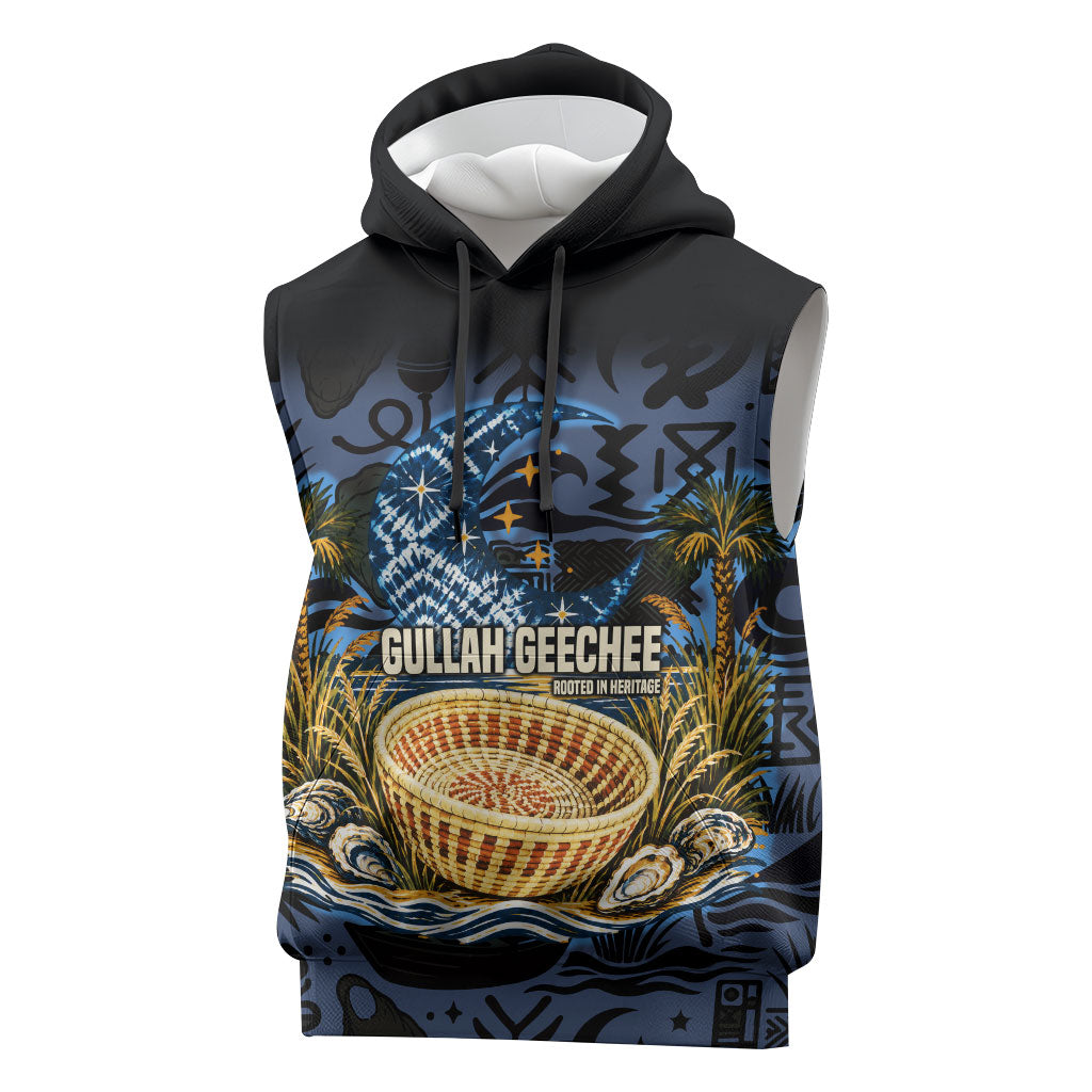 African American Gullah Geechee Sleeveless Hoodie African Diaspora Sweetgrass Basket Coastal