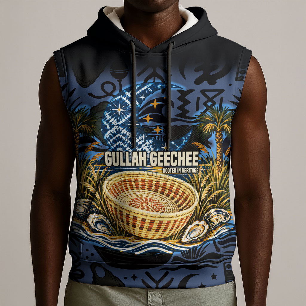 African American Gullah Geechee Sleeveless Hoodie African Diaspora Sweetgrass Basket Coastal