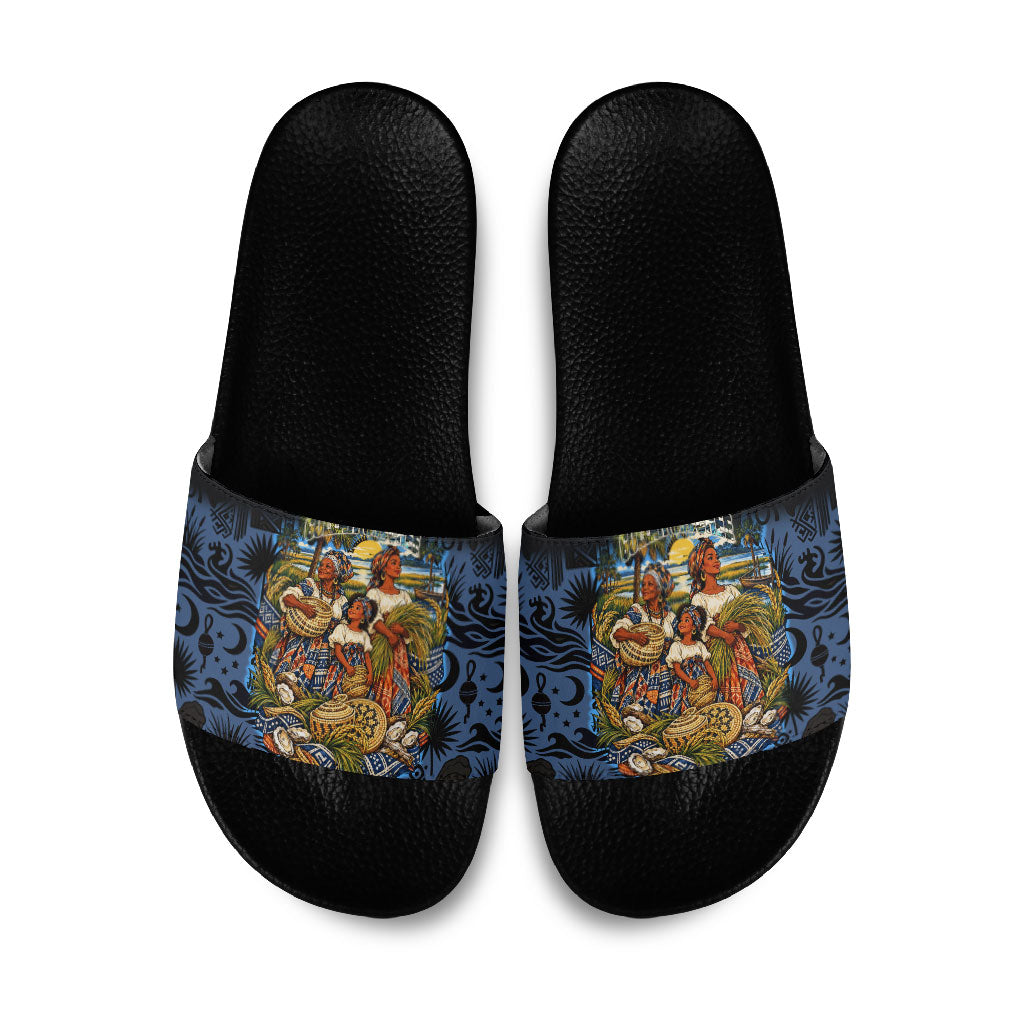 African American Gullah Geechee Slide Sandals African Diaspora Sweetgrass Basket Coastal
