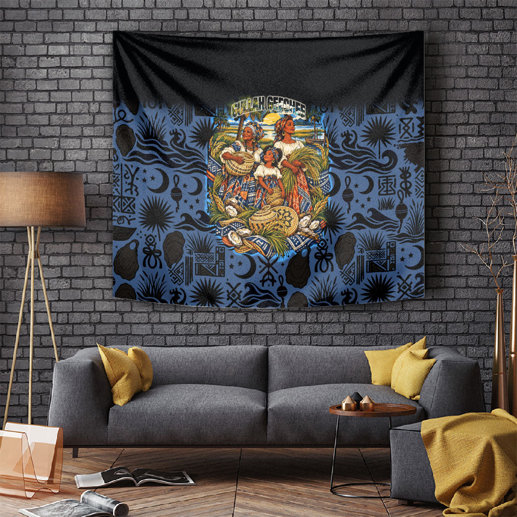 African American Gullah Geechee Tapestry African Diaspora Sweetgrass Basket Coastal