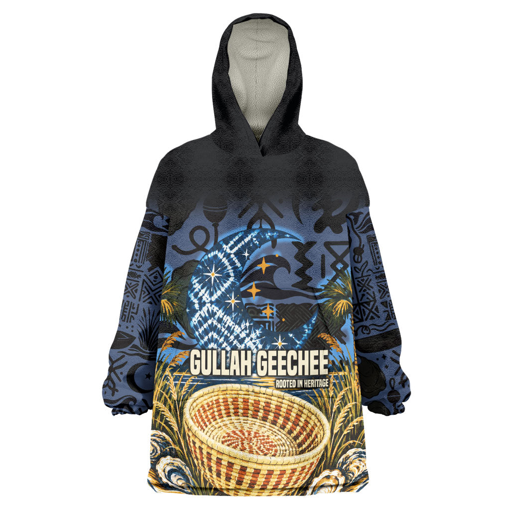 African American Gullah Geechee Wearable Blanket Hoodie African Diaspora Sweetgrass Basket Coastal