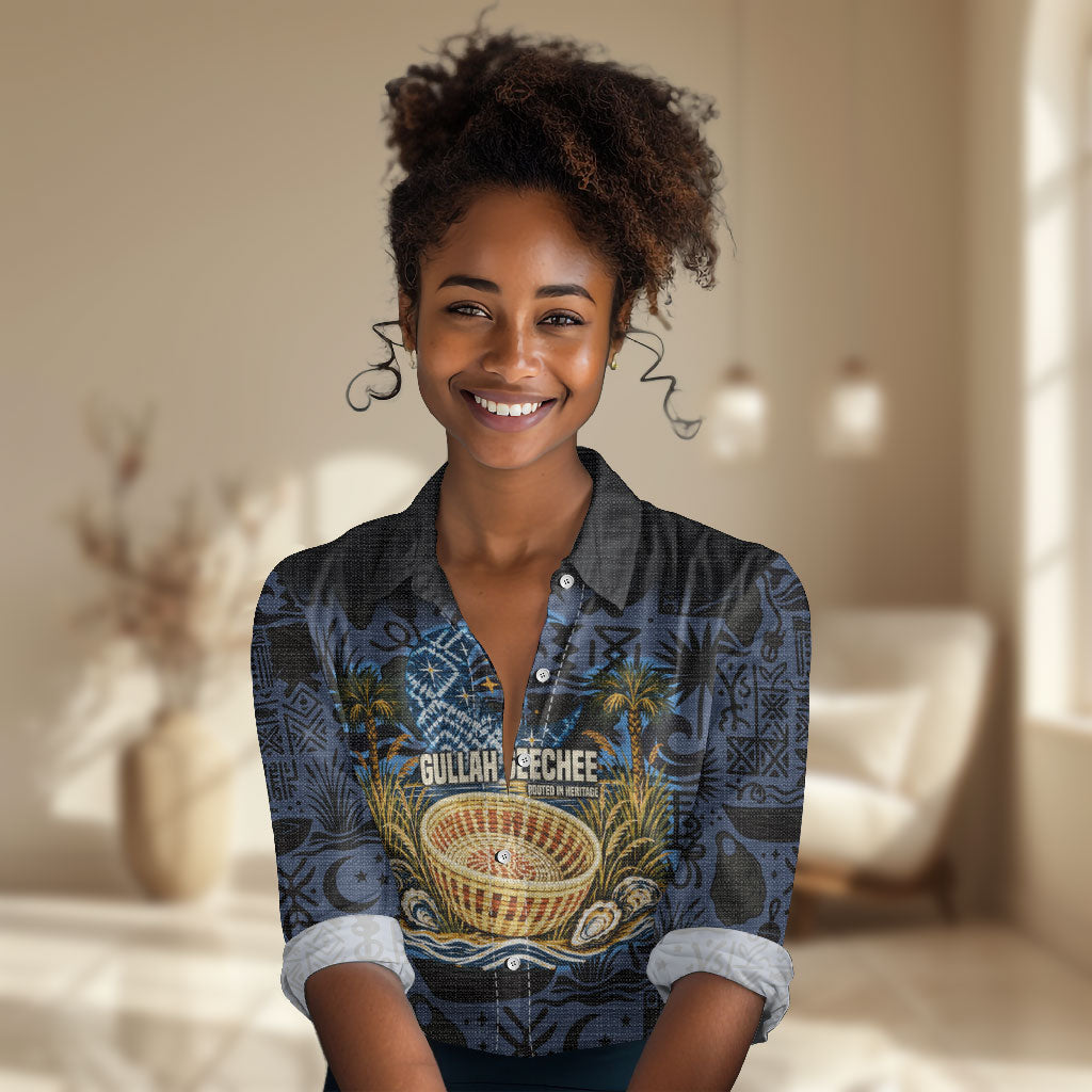 African American Gullah Geechee Women Casual Shirt African Diaspora Sweetgrass Basket Coastal